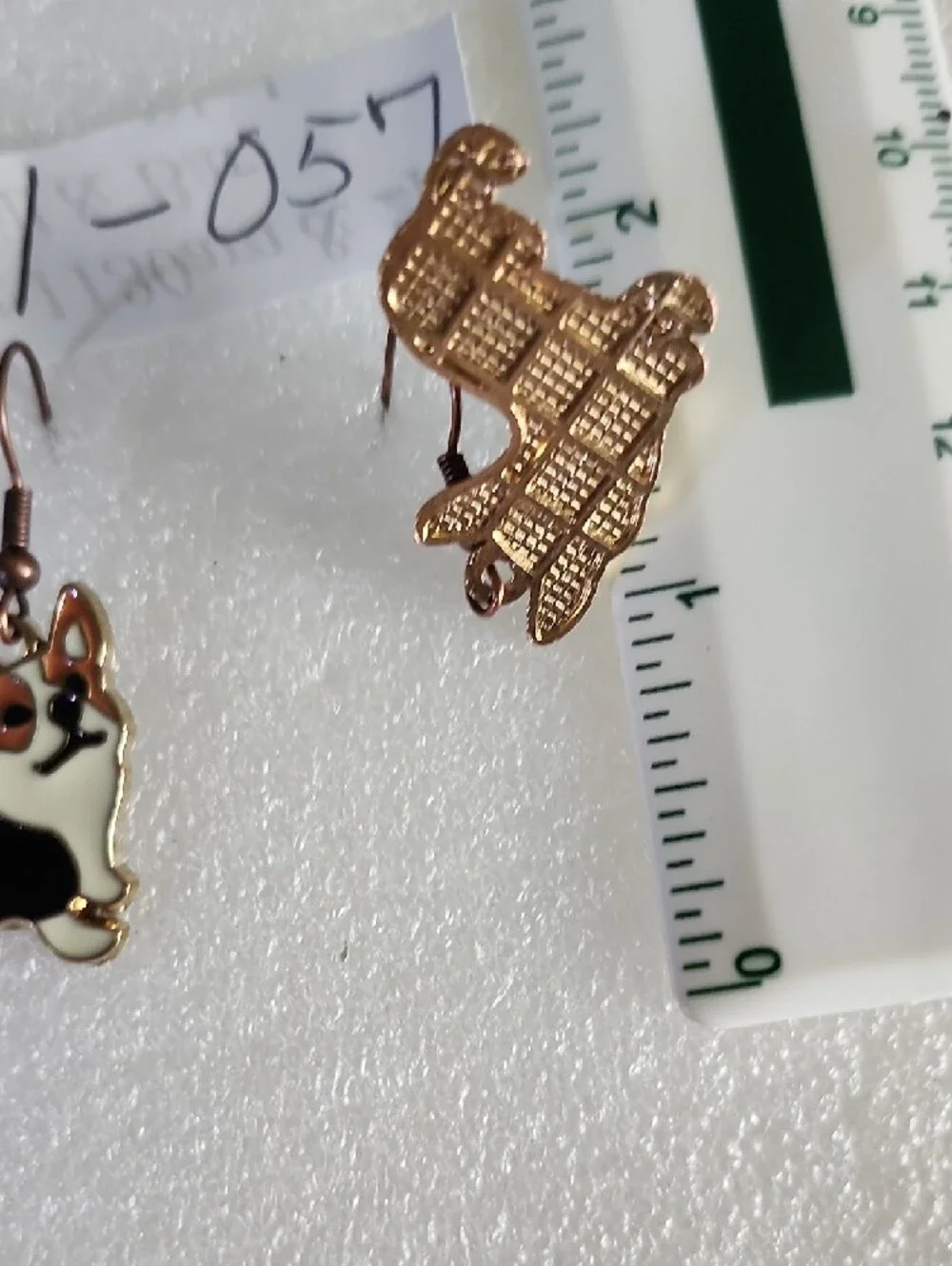 Hand Crafted Corgi Drop Earrings - Black, White & Brown